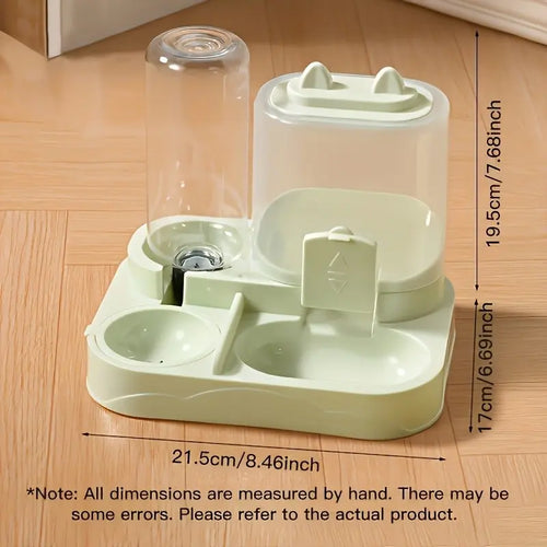 Automatic Pet Feeder Dry Wet Separation, 2-In-1 Large Capacity Water & Food Dispenser, Transparent Plastic, No Battery Needed, Cat Dog, Food Feeders