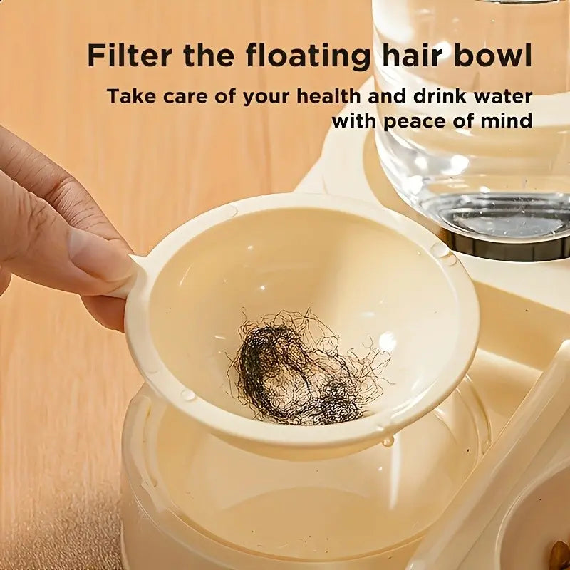 Automatic Pet Feeder Dry Wet Separation, 2-In-1 Large Capacity Water & Food Dispenser, Transparent Plastic, No Battery Needed, Cat Dog, Food Feeders
