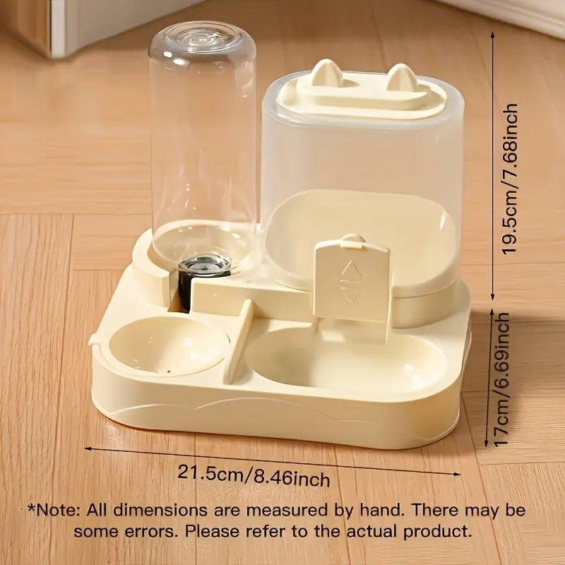 Automatic Pet Feeder Dry Wet Separation, 2-In-1 Large Capacity Water & Food Dispenser, Transparent Plastic, No Battery Needed, Cat Dog, Food Feeders
