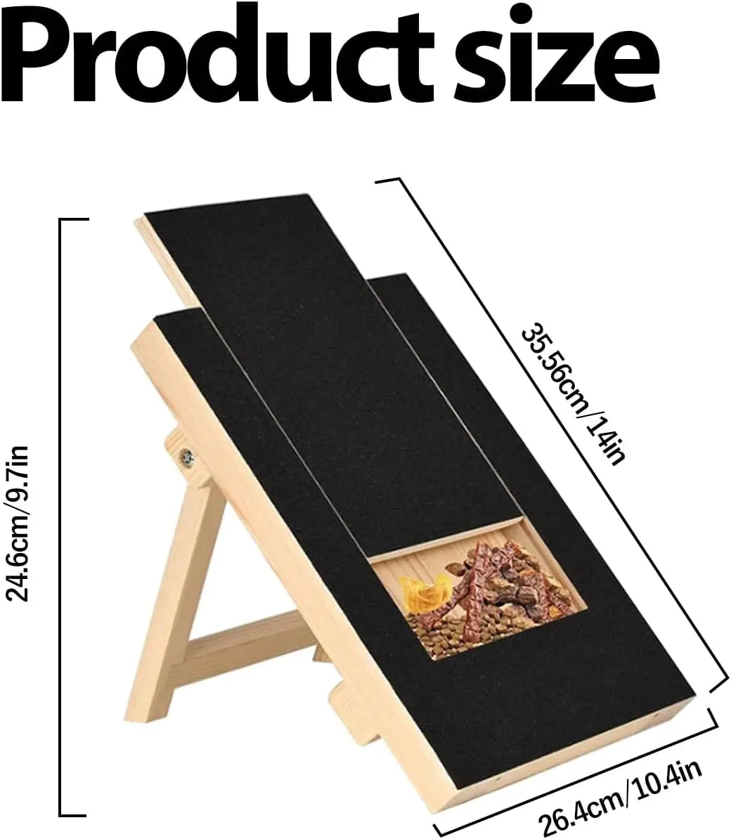Dog Nail Scratch Board - with Treat Draw- Dog Scratch Pad for Nails – Durable Wooden Nail Filing Board with Treat Drawer (All Breeds)