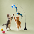 Pawtreva - Interactive Cat Toy 2 In 1 With Super Strong Suction Base And 2 Teaser Poles