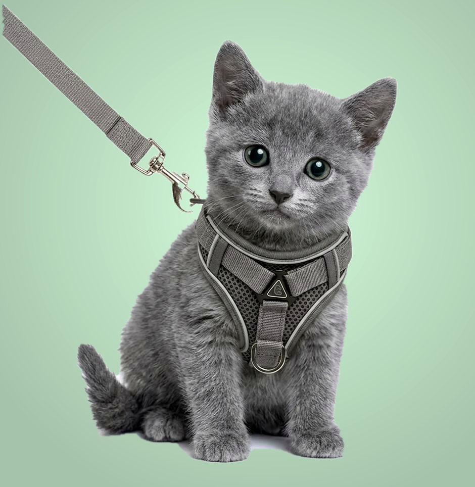 Pawtreva - Escape Proof Cat Harness With Light Reflection Glow